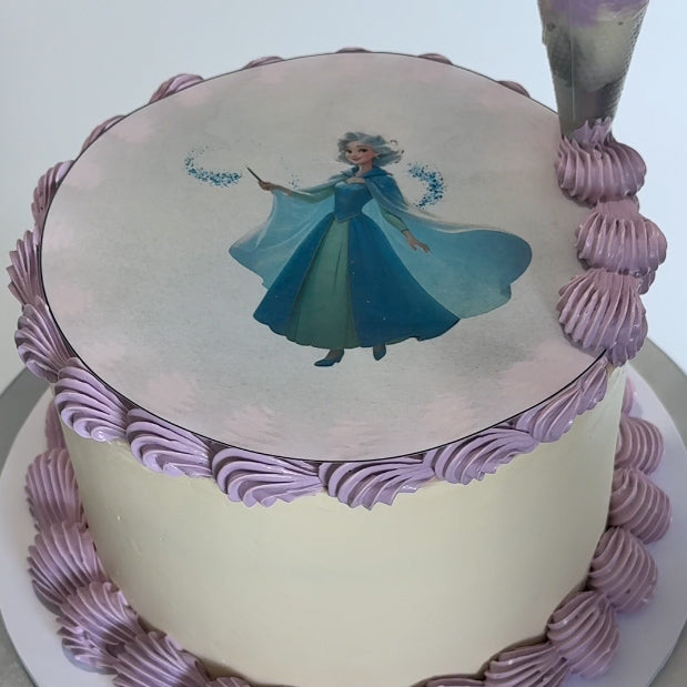Fairy godmother burn-away cake topper with custom princess face reveal