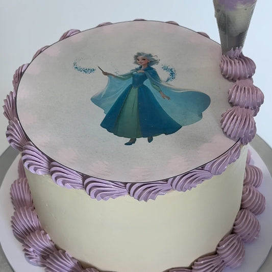 Fairy godmother burn-away cake topper with custom princess face reveal