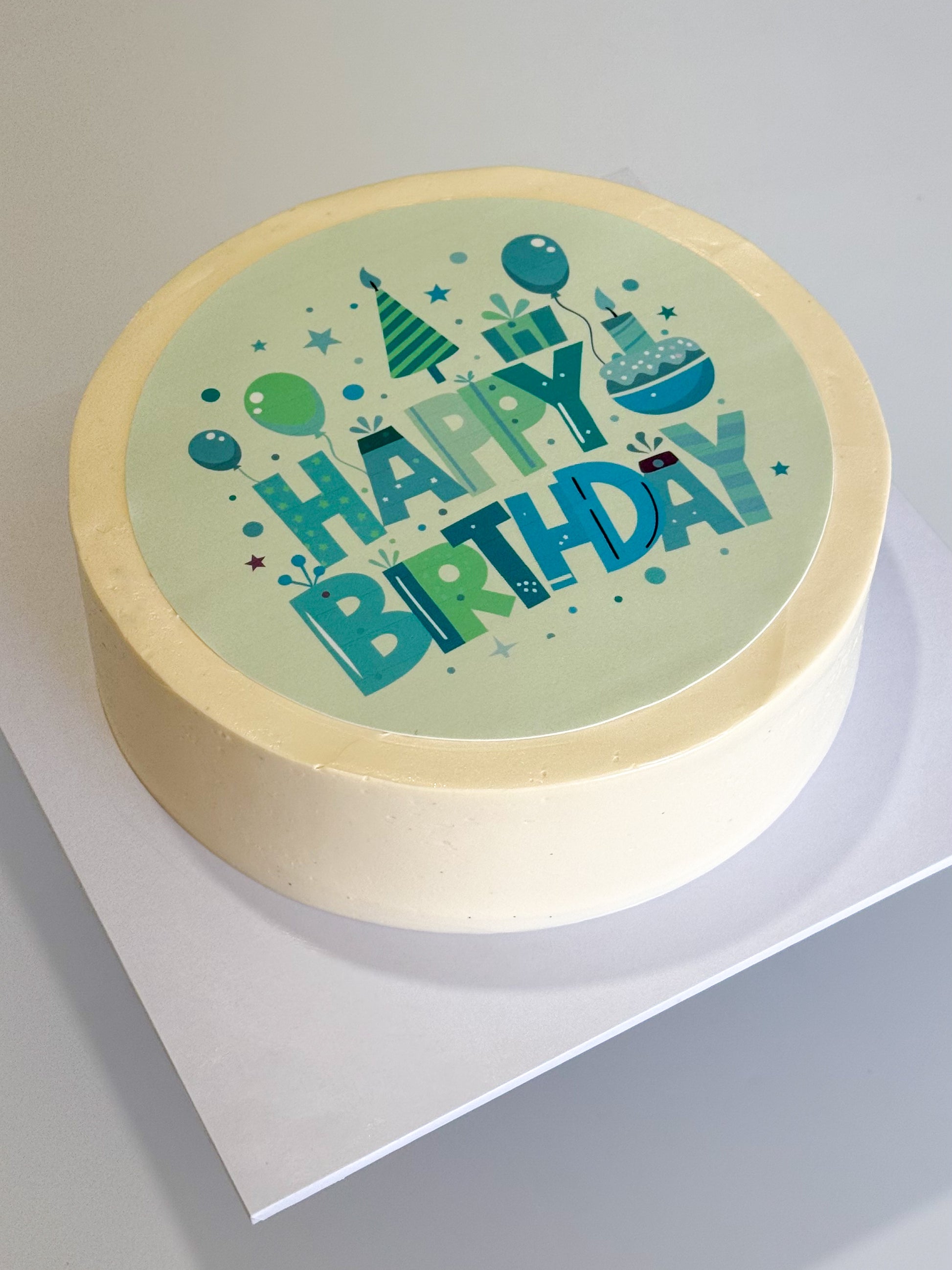 Personalised adult birthday edible cake topper 7-inch Perth WA