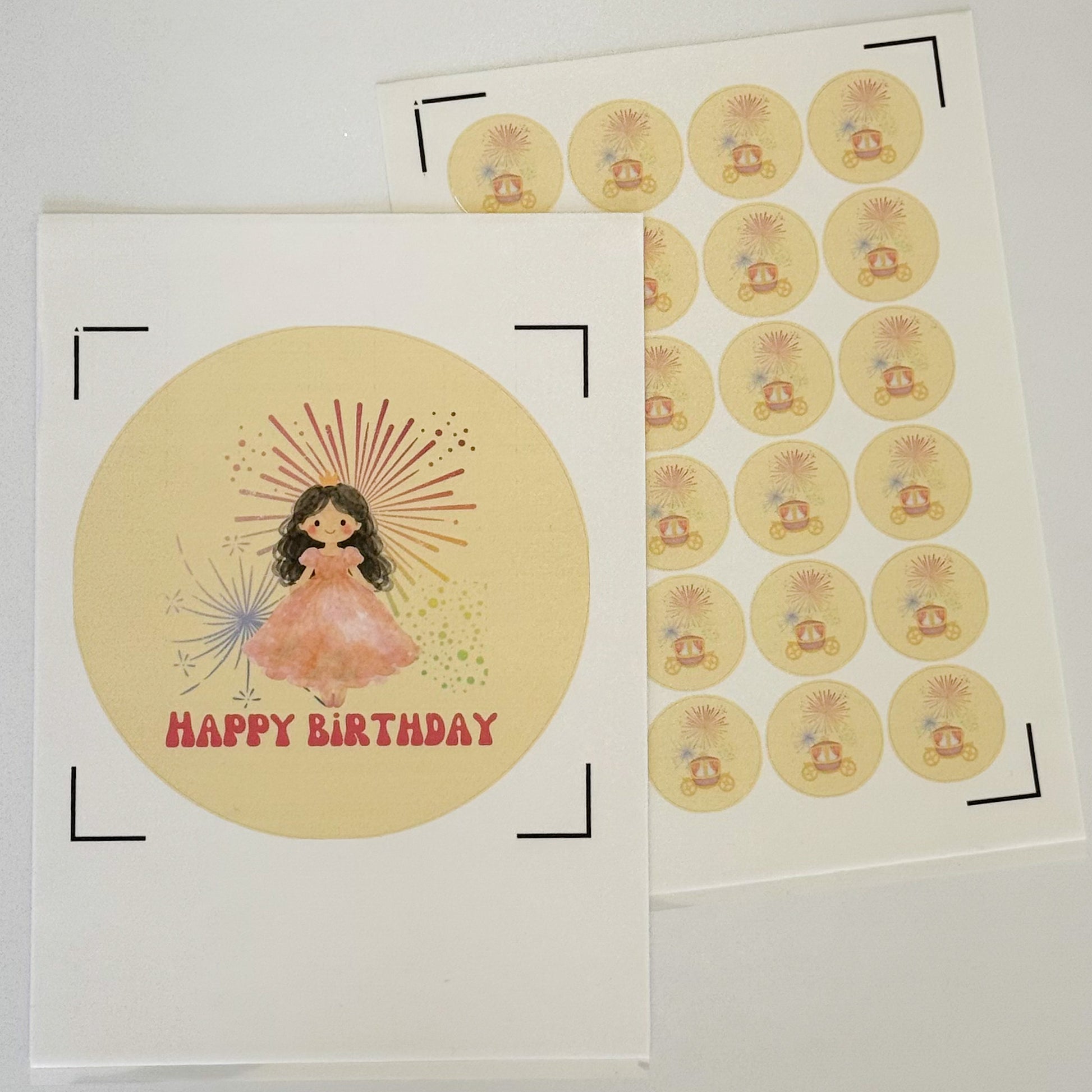 Personalised Bundle Brown Princess A4 Edible Icing Sheets for Cake & Cupcakes