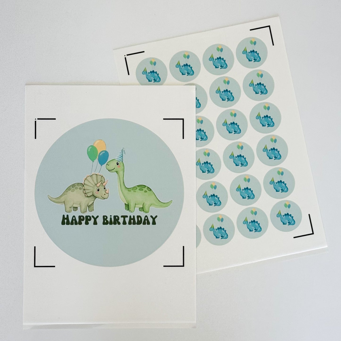 Pre-cut Dinosaur Edible Image Cake & Cupcake Topper